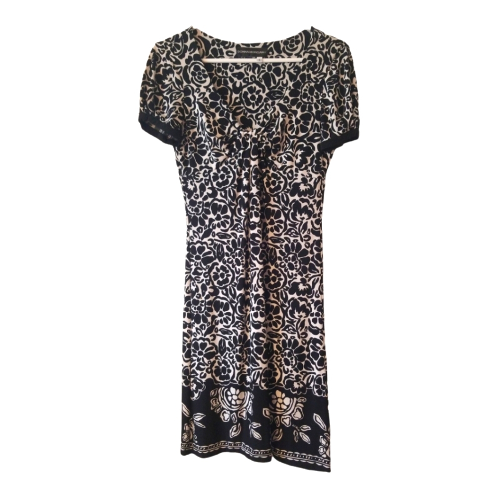 Donna Morgan Blk/Wht Floral Dress Size 6